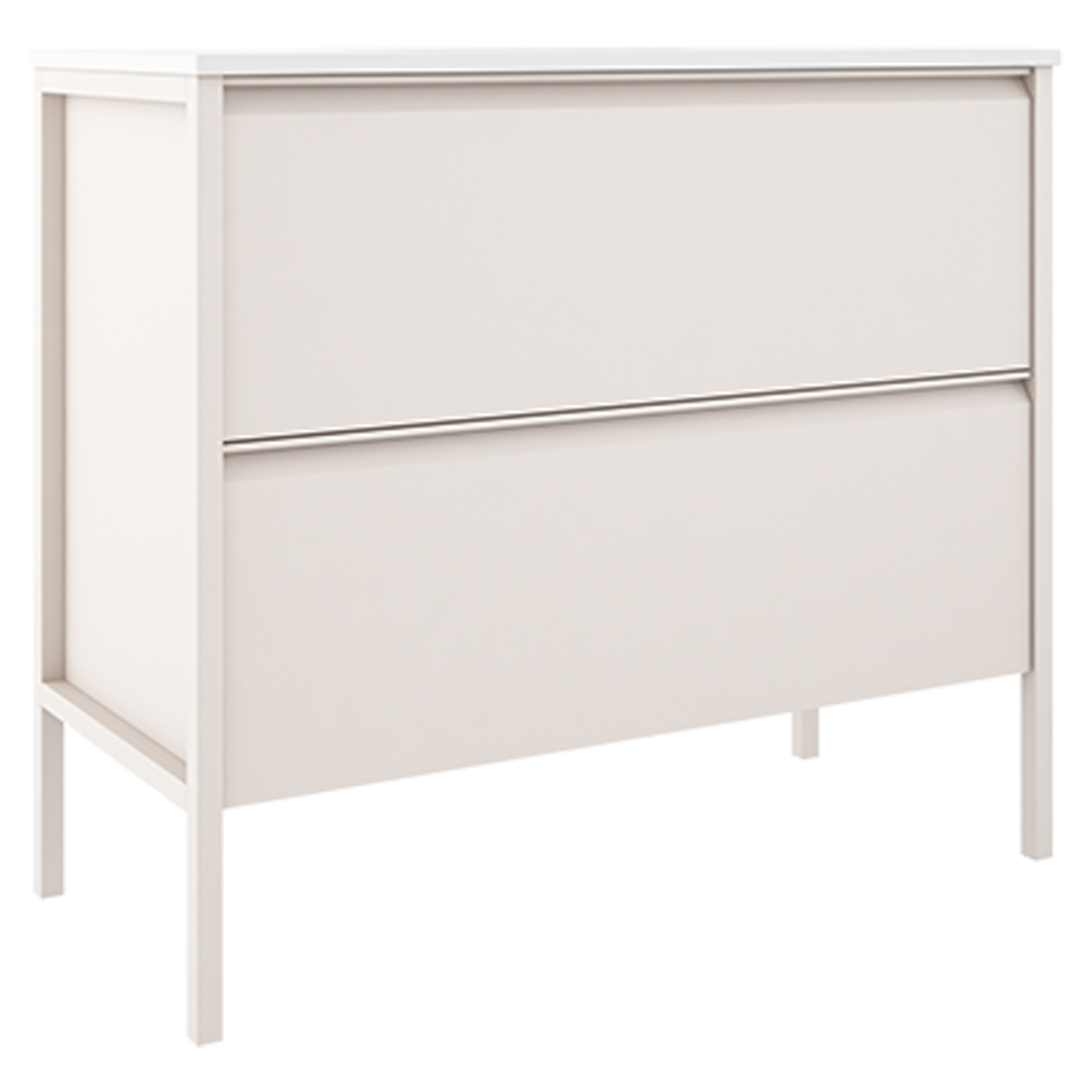 Underskab Tone Beige Mat 100 cm, 2 Skuffer med Vask