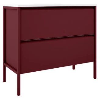 Underskab <strong>Tone</strong>  Rød Mat 100 cm, 2 Skuffer med Vask