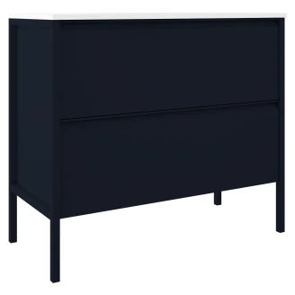 Underskab <strong>Tone</strong>  Mørkeblå Mat 100 cm, 2 Skuffer med Vask