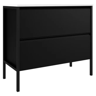 Underskab <strong>Tone</strong>  Sort Mat 100 cm, 2 Skuffer med Vask