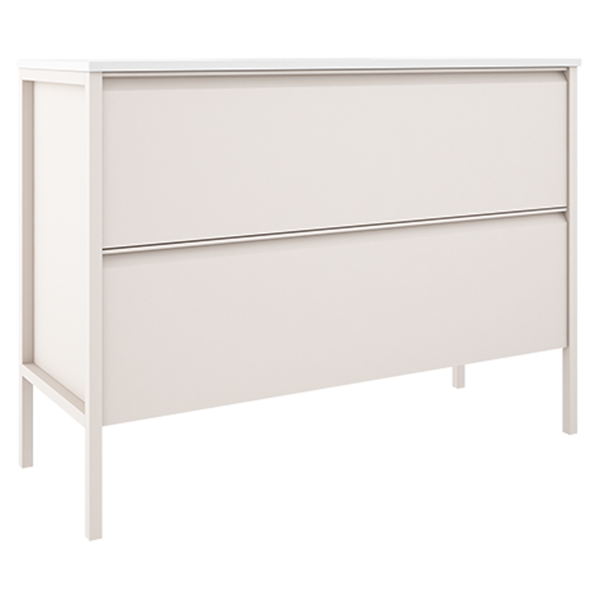 Underskab Tone Beige Mat 120 cm, 2 Skuffer med Vask