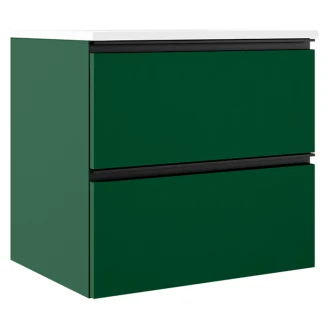 Underskab <strong>Luna</strong>  Grøn Mat 60 cm med Vask Hvid Blank