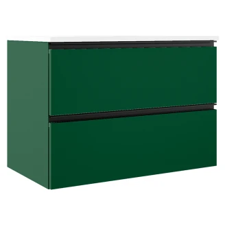 Underskab <strong>Luna</strong>  Grøn Mat 80 cm med Vask Hvid Blank