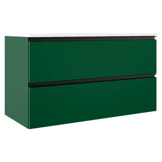 Underskab <strong>Luna</strong>  Grøn Mat 100 cm med Vask Hvid Blank