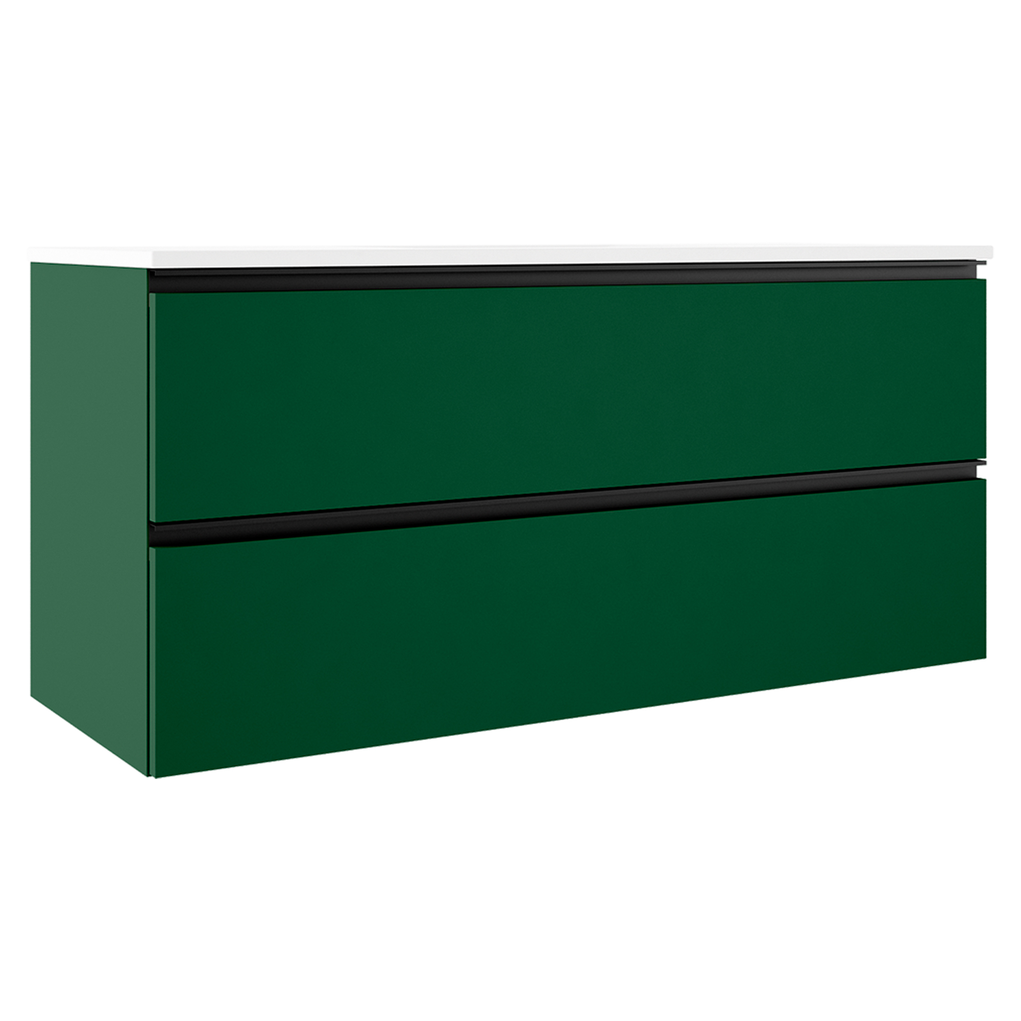 Dobbelt Underskab Luna Grøn Mat 120 cm med Vask Hvid Blank