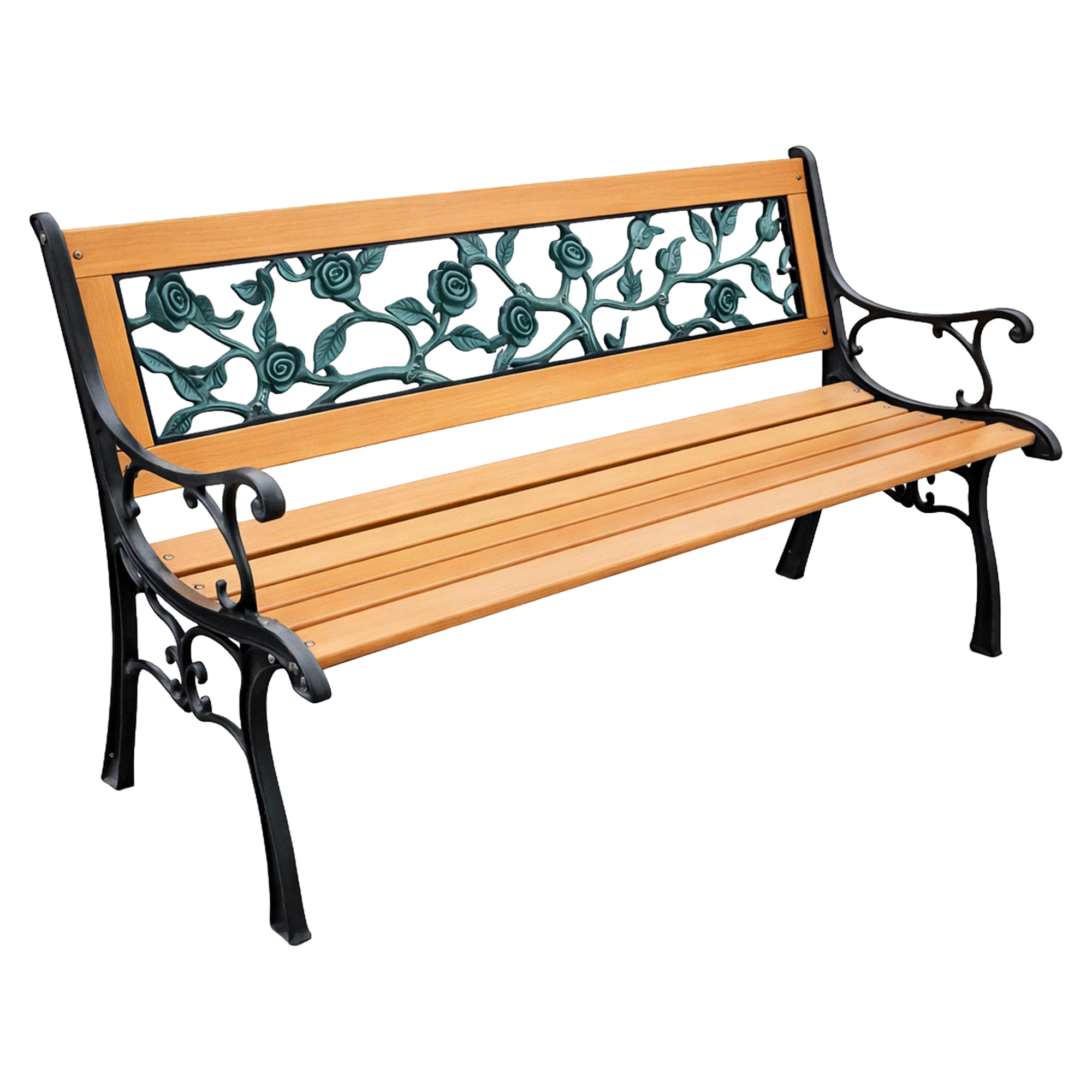 Havebænk Bruk Træ, Sort 126 cm