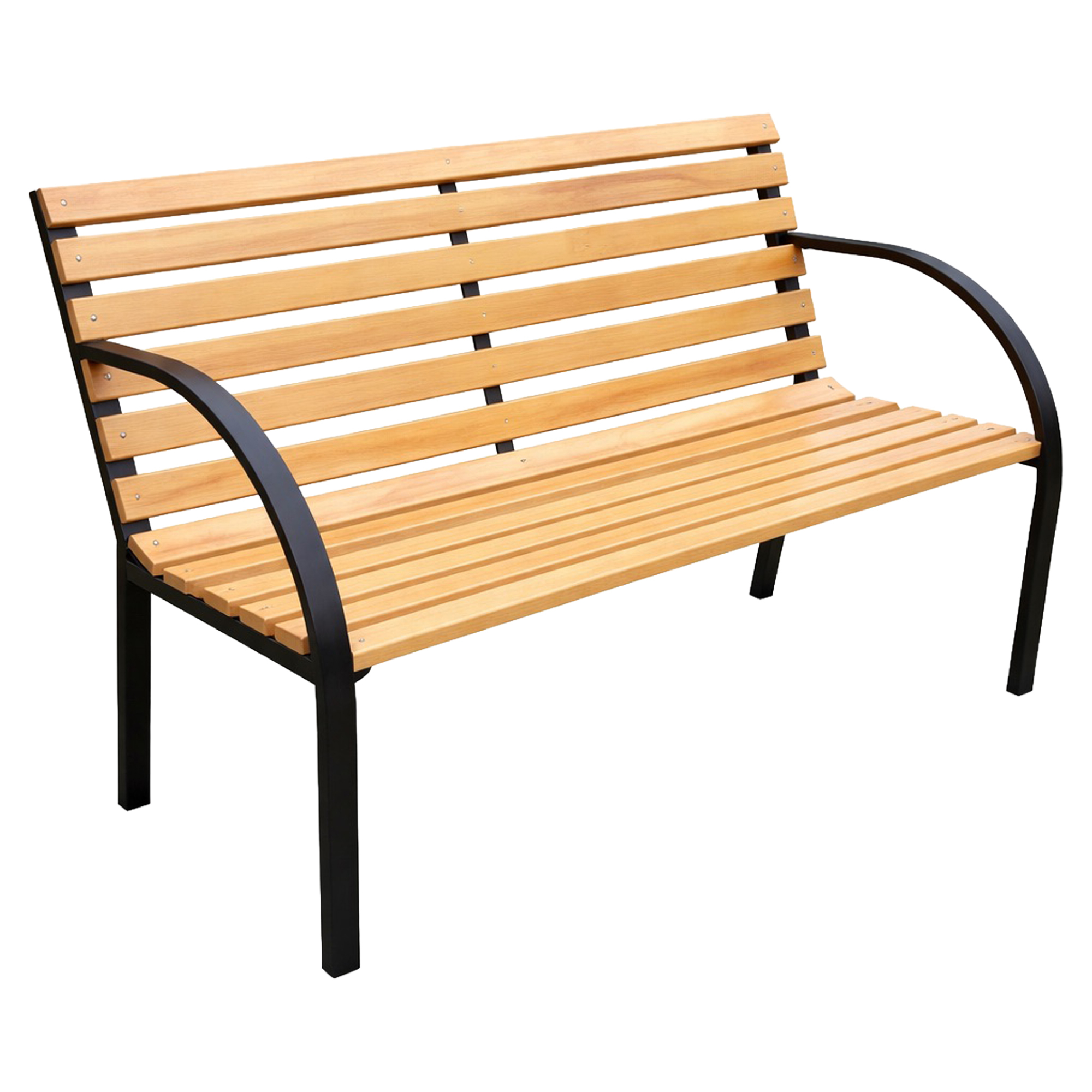 Havebænk Bruk Træ, Sort 122 cm