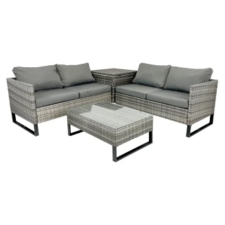 Loungesæt med 2 Sofaer, Sofabord 80 cm & Moduldel <strong>Gråvik</strong>  Taupe