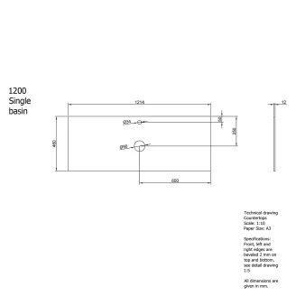 Cosentino Bordplade Dekton Sort Mat 120 cm