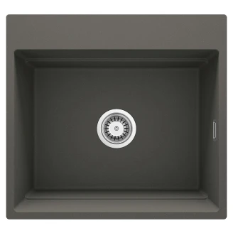 Granit Køkkenvask <strong>Magnetic</strong>  Antracit Metallic Mat 56x52 cm med Vandlås