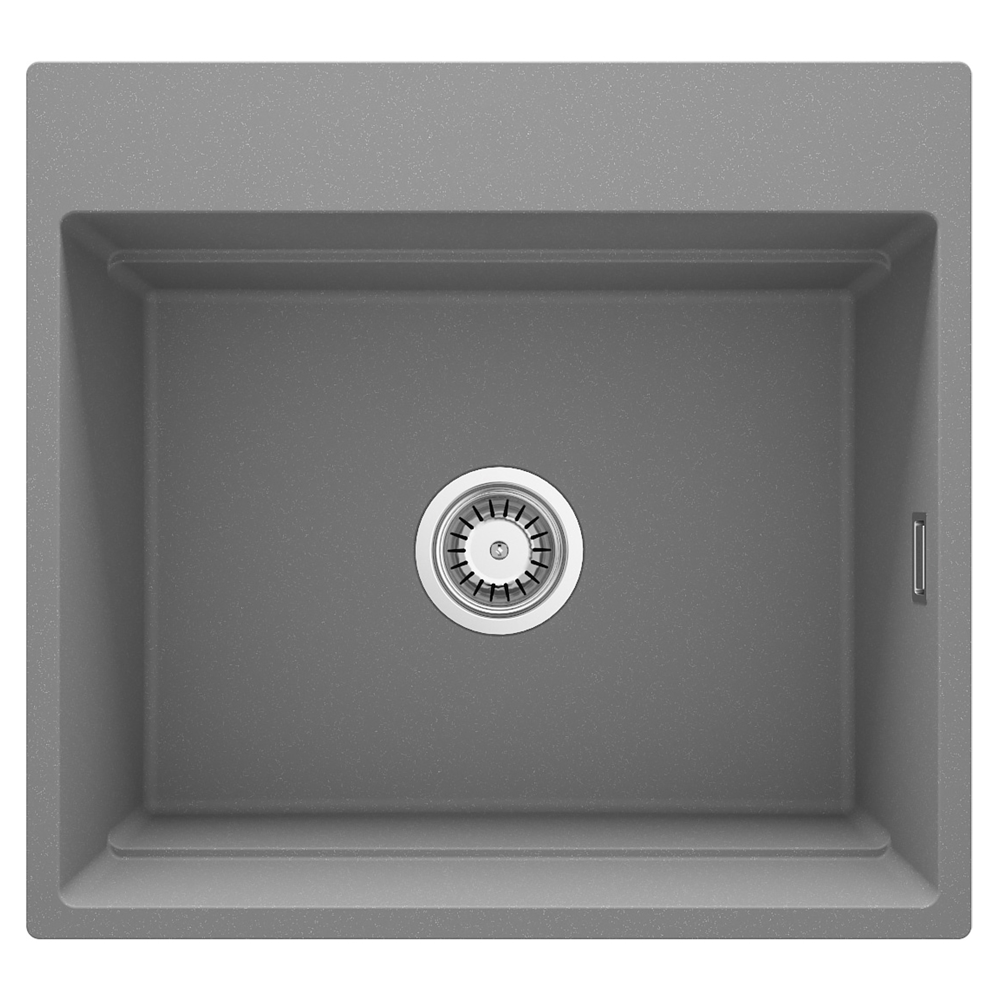 Granit Køkkenvask Magnetic Grå Metallic Mat 56x52 cm med Vandlås