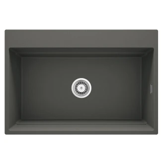 Granit Køkkenvask <strong>Magnetic</strong>  Antracit Metallic Mat 76x52 cm med Vandlås