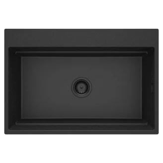 Granit Køkkenvask <strong>Magnetic</strong>  Metallic Grafit Mat 76x52 cm med Vandlås