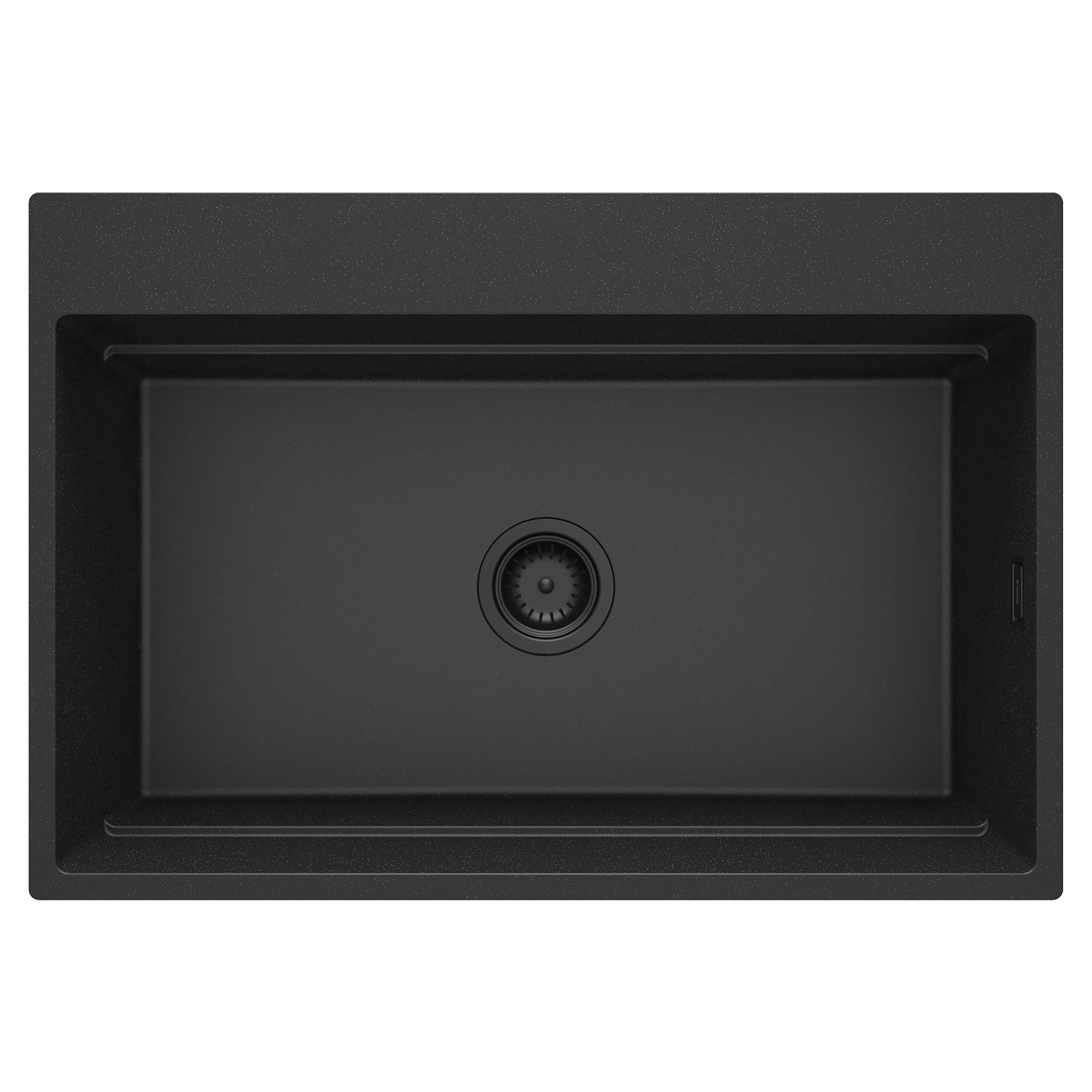 Granit Køkkenvask Magnetic Metallic Grafit Mat 76x52 cm med Vandlås