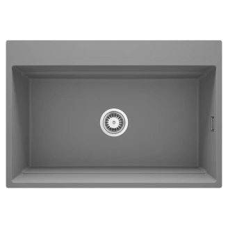 Granit Køkkenvask <strong>Magnetic</strong>  Grå Metallic Mat 76x52 cm med Vandlås