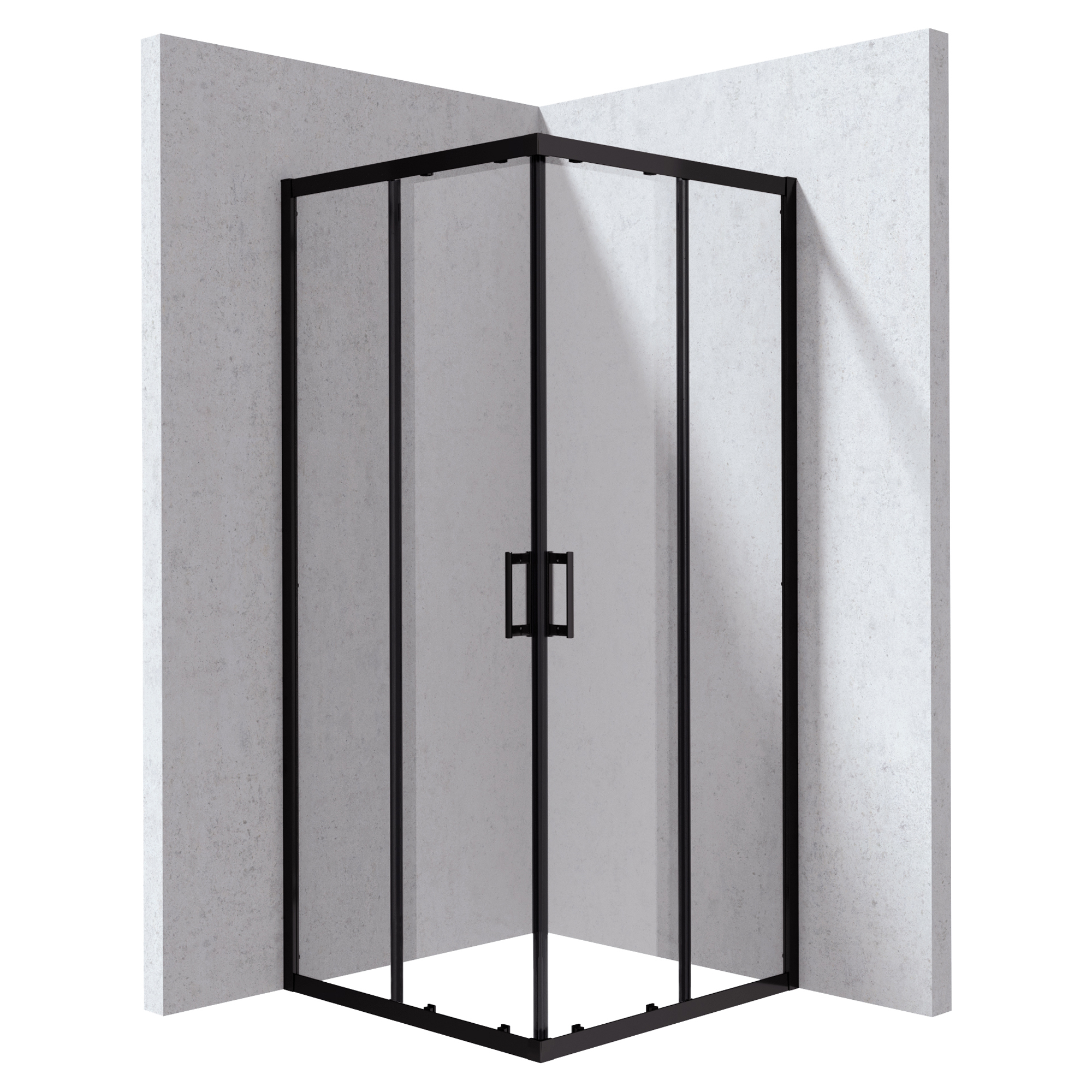 Duschhörn Funkia Evo Kvadratisk Svart 90x90 cm
