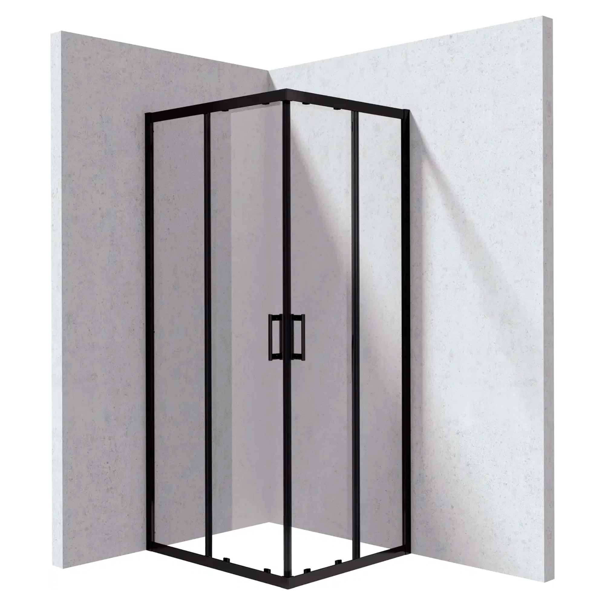 Duschhörn Funkia Evo Rektangulär Svart 80x90 cm