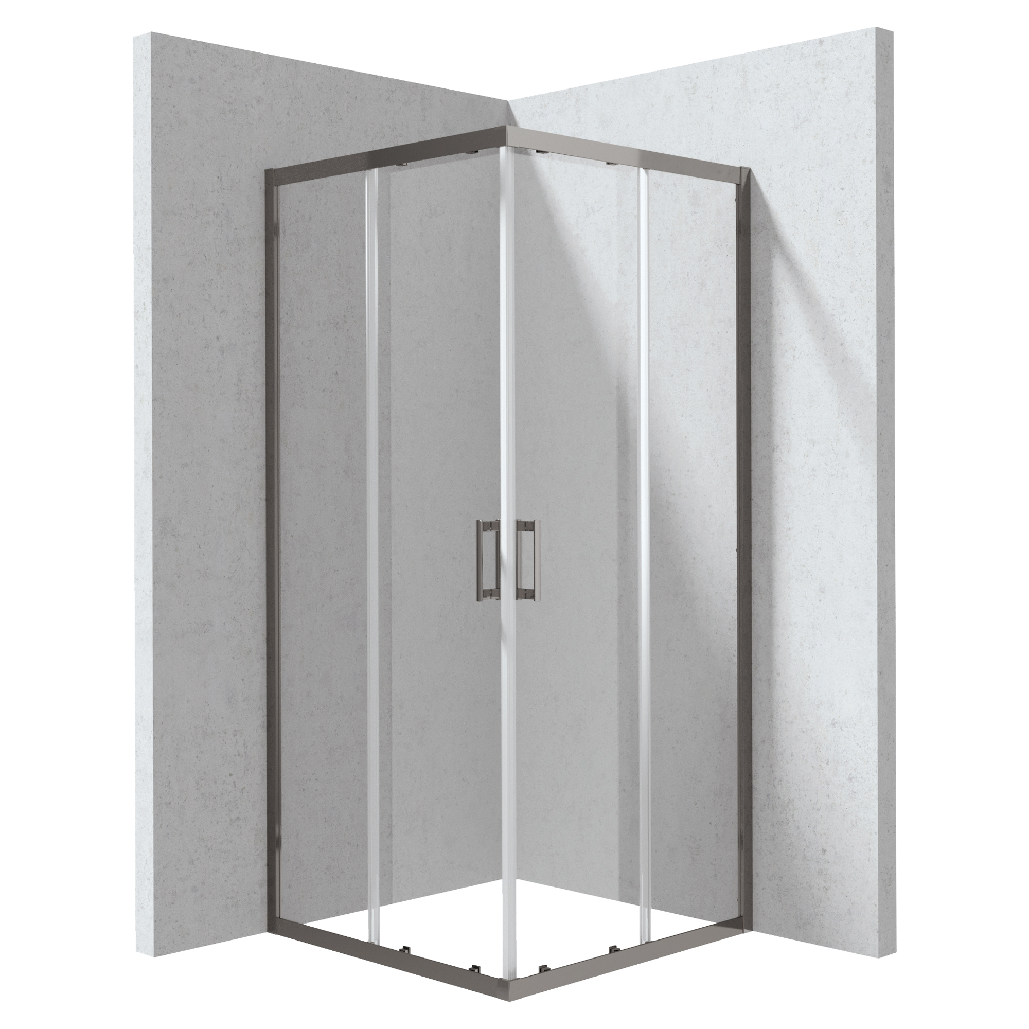 Duschhörn Funkia Evo Kvadratisk Titanium 90x90 cm
