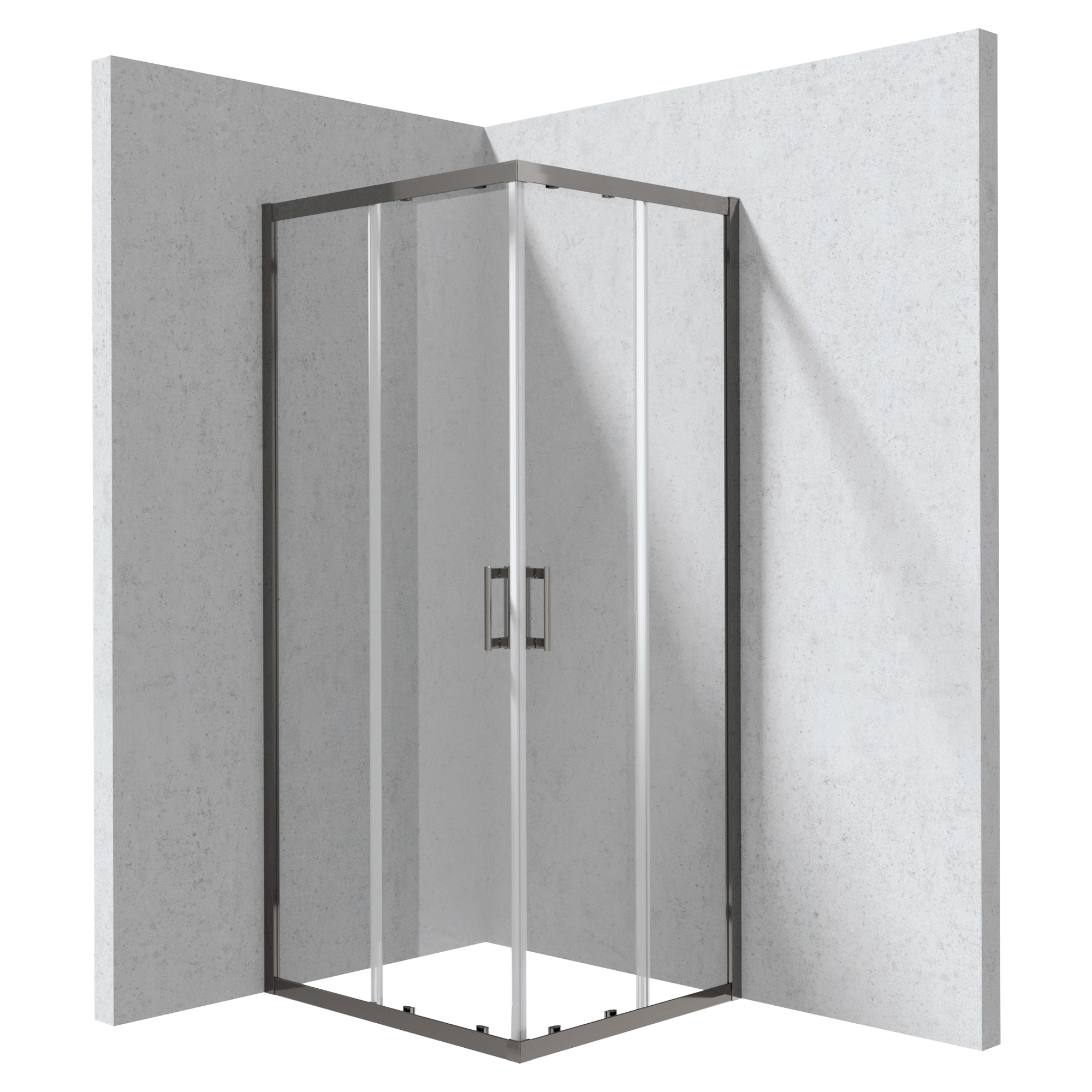 Duschhörn Funkia Evo Rektangulär Titanium 80x90 cm
