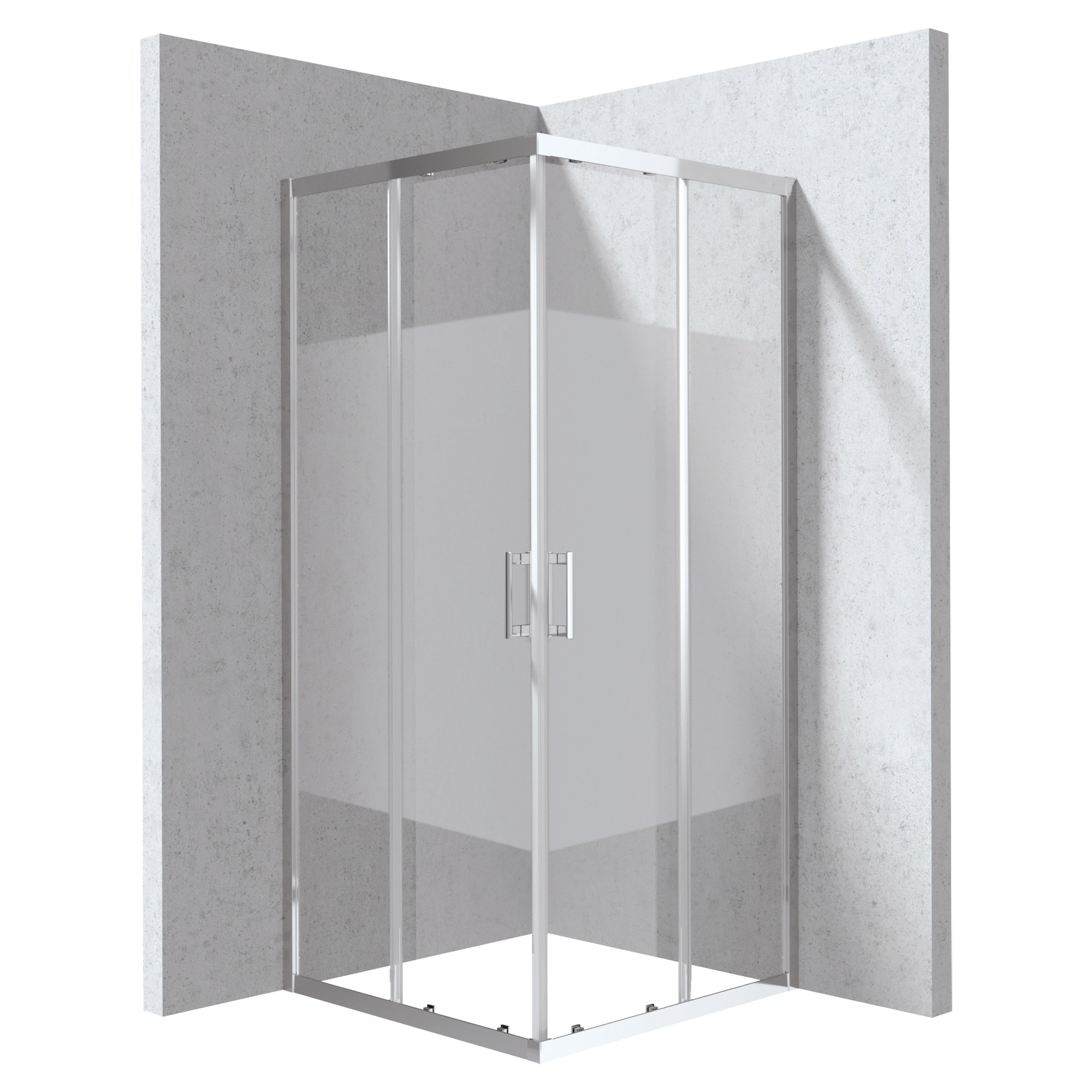 Duschhörn Funkia Evo Kvadratisk Krom 80x80 cm Randigt Mönster