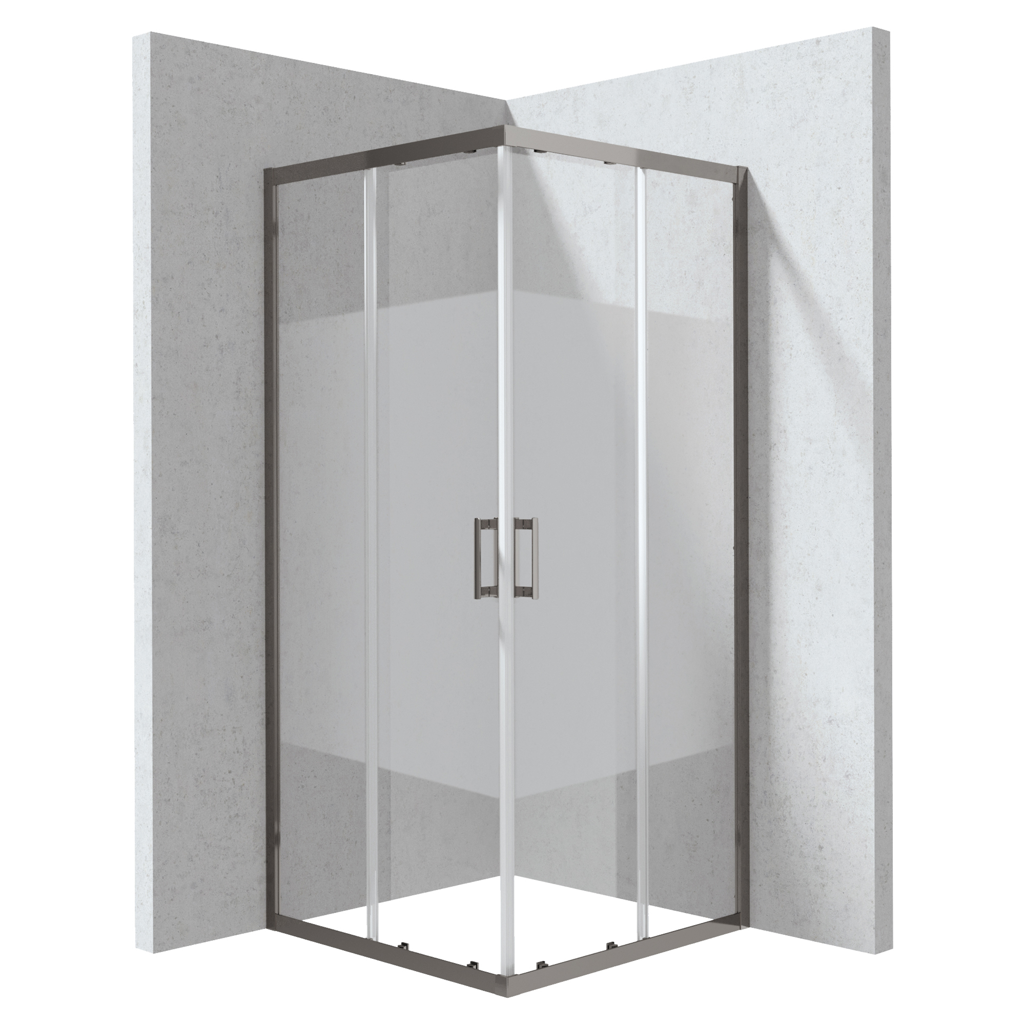 Duschhörn Funkia Evo Kvadratisk Titanium 90x90 cm Randigt Mönster