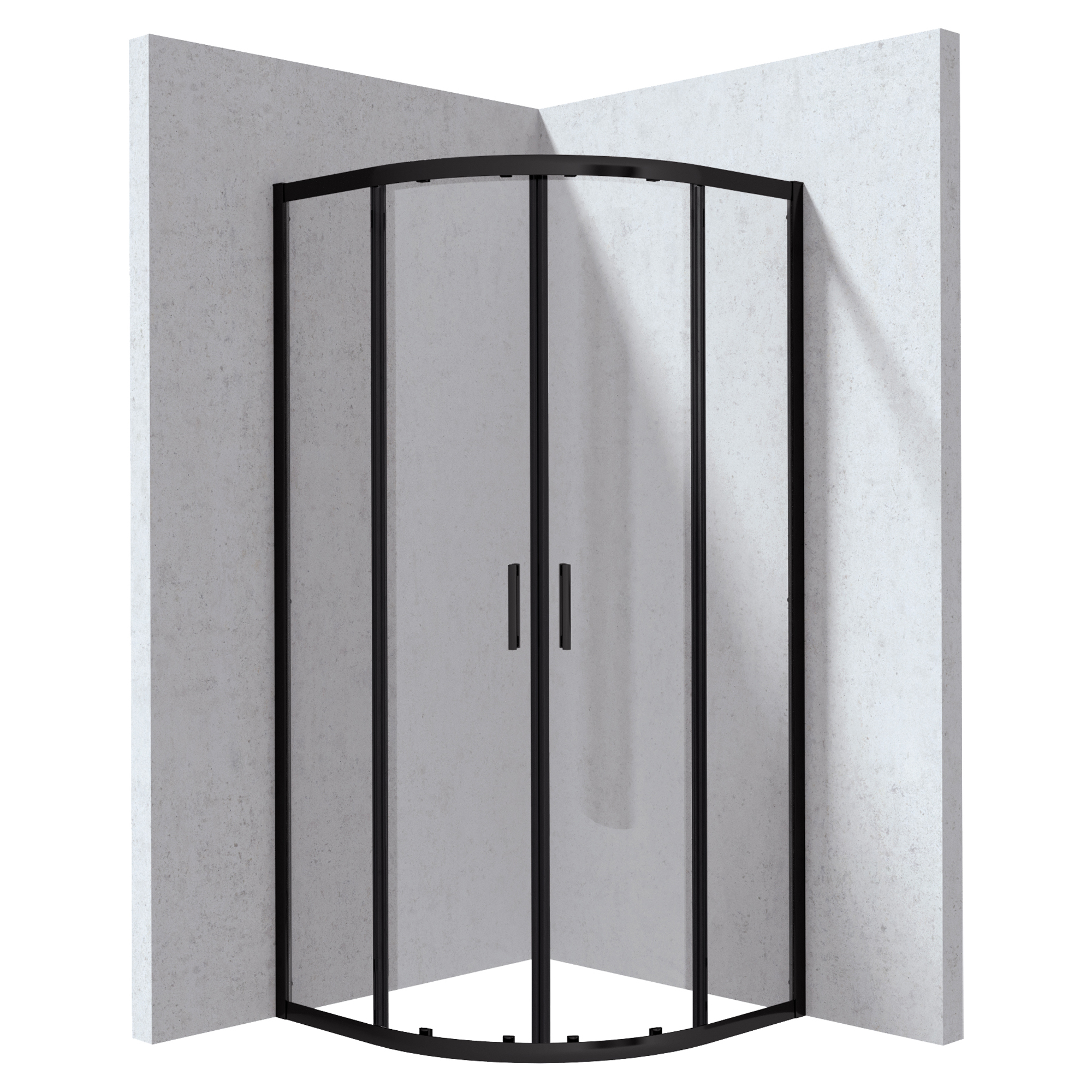 Duschhörn Funkia Evo Rund Svart 80x80 cm