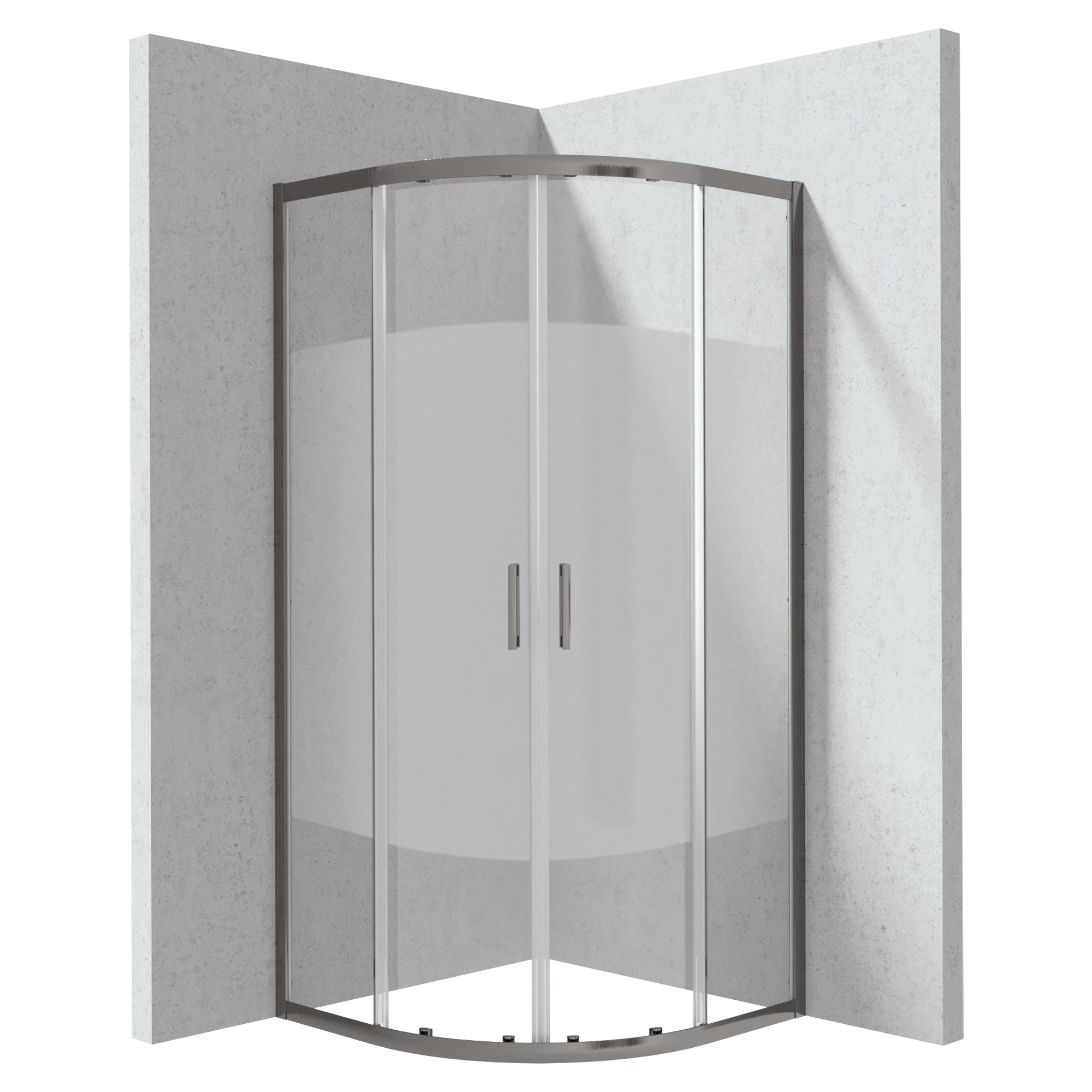 Duschhörn Funkia Evo Rund Titanium 90x90 cm Randigt Mönster
