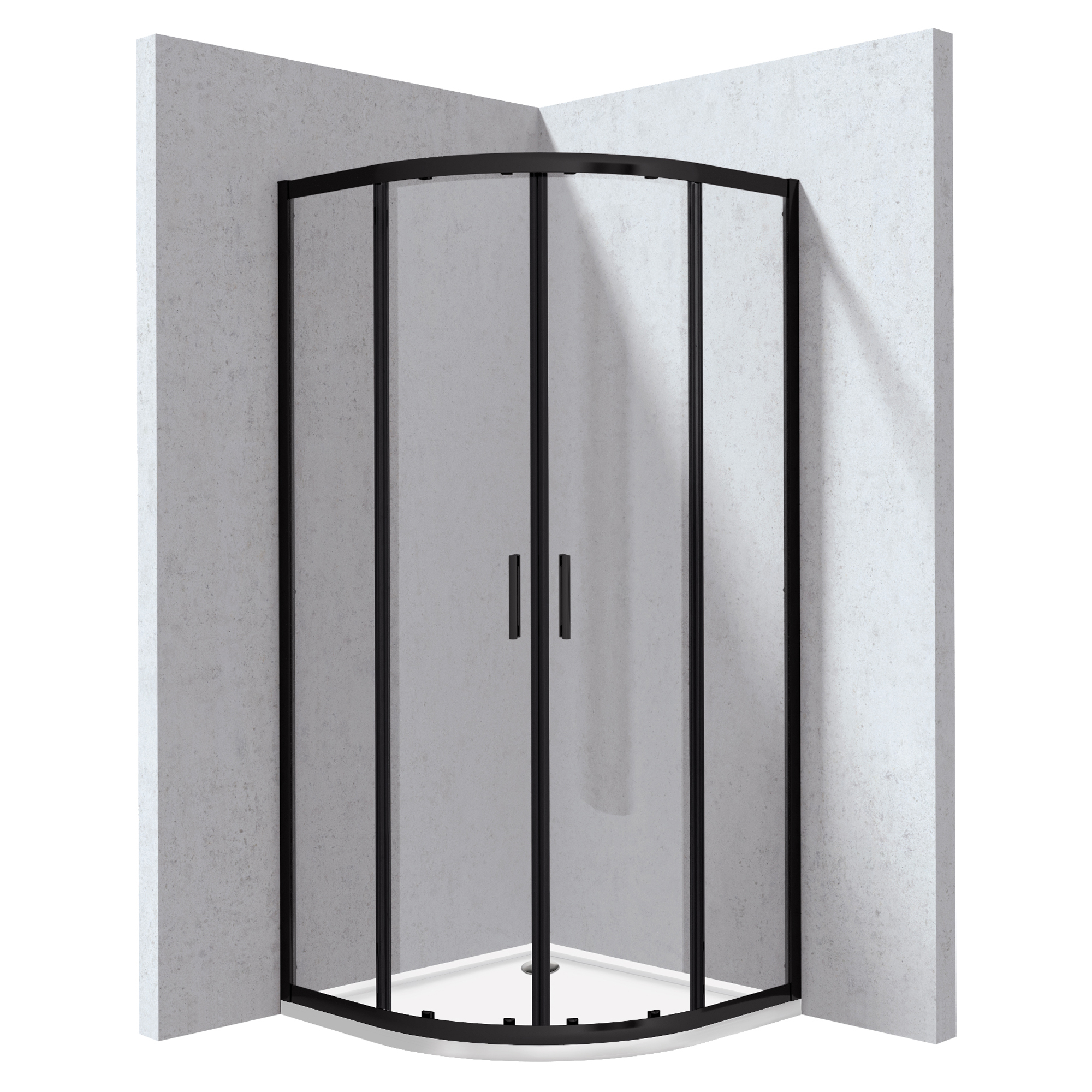 Duschhörn med Duschkar Funkia Evo Rund Svart 90x90 cm