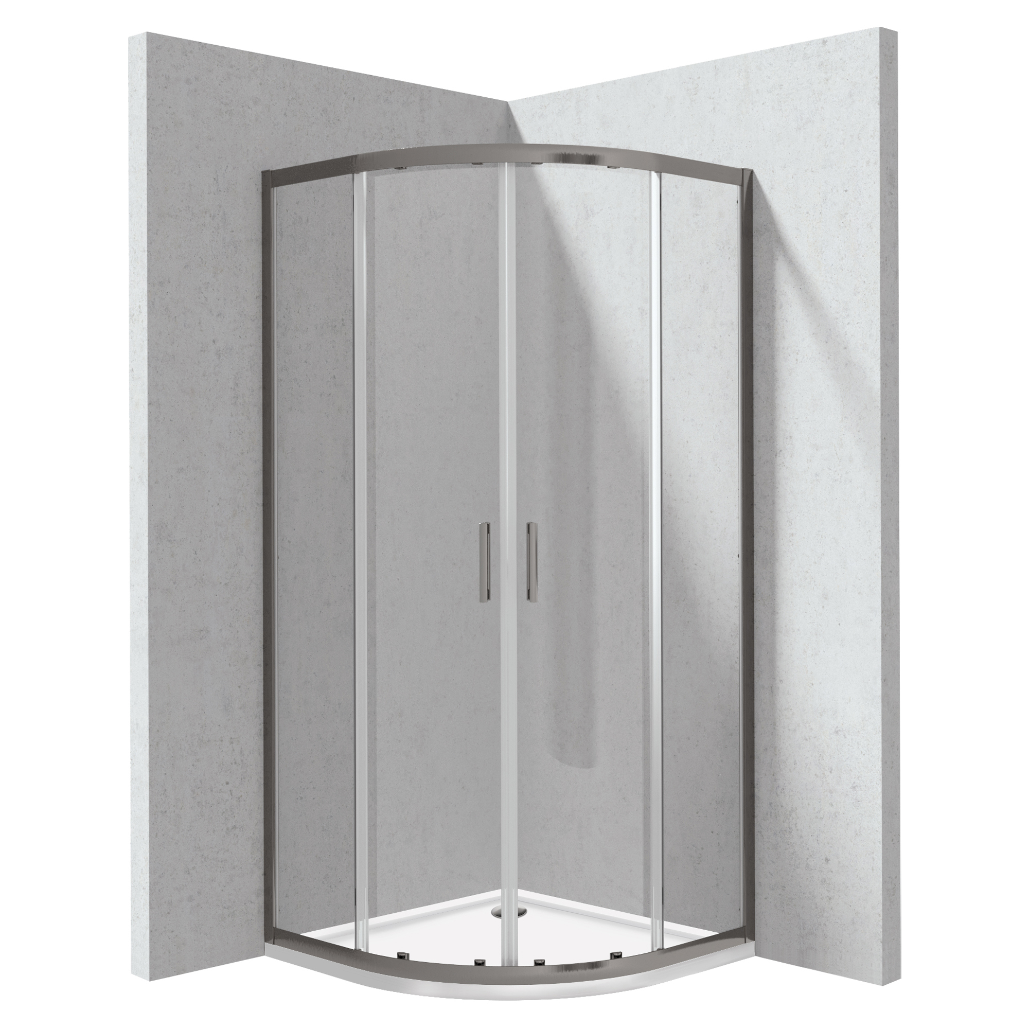 Duschhörn med Duschkar Funkia Evo Rund Titanium 90x90 cm