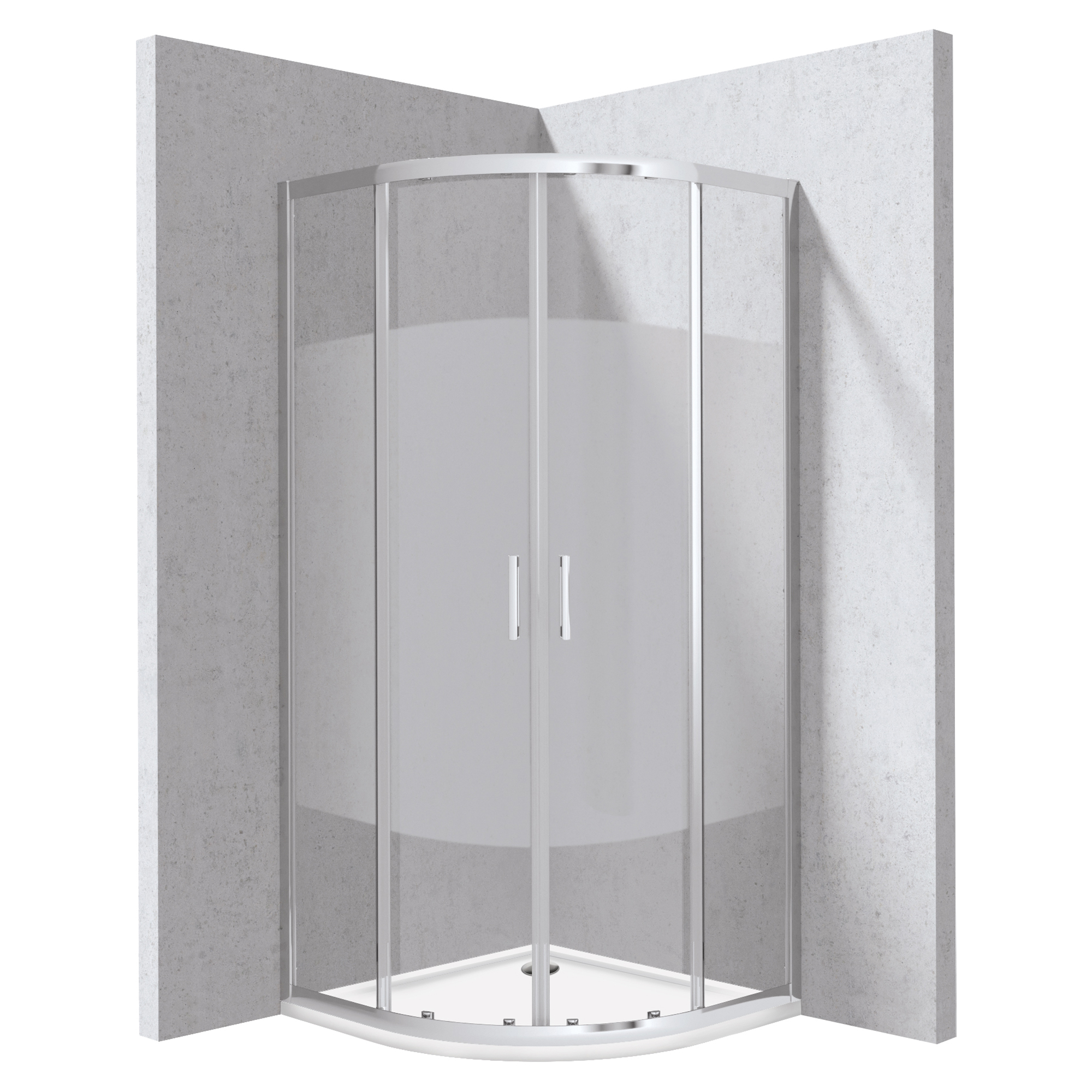 Duschhörn med Duschkar Funkia Evo Rund Krom 90x90 cm Randigt Mönster