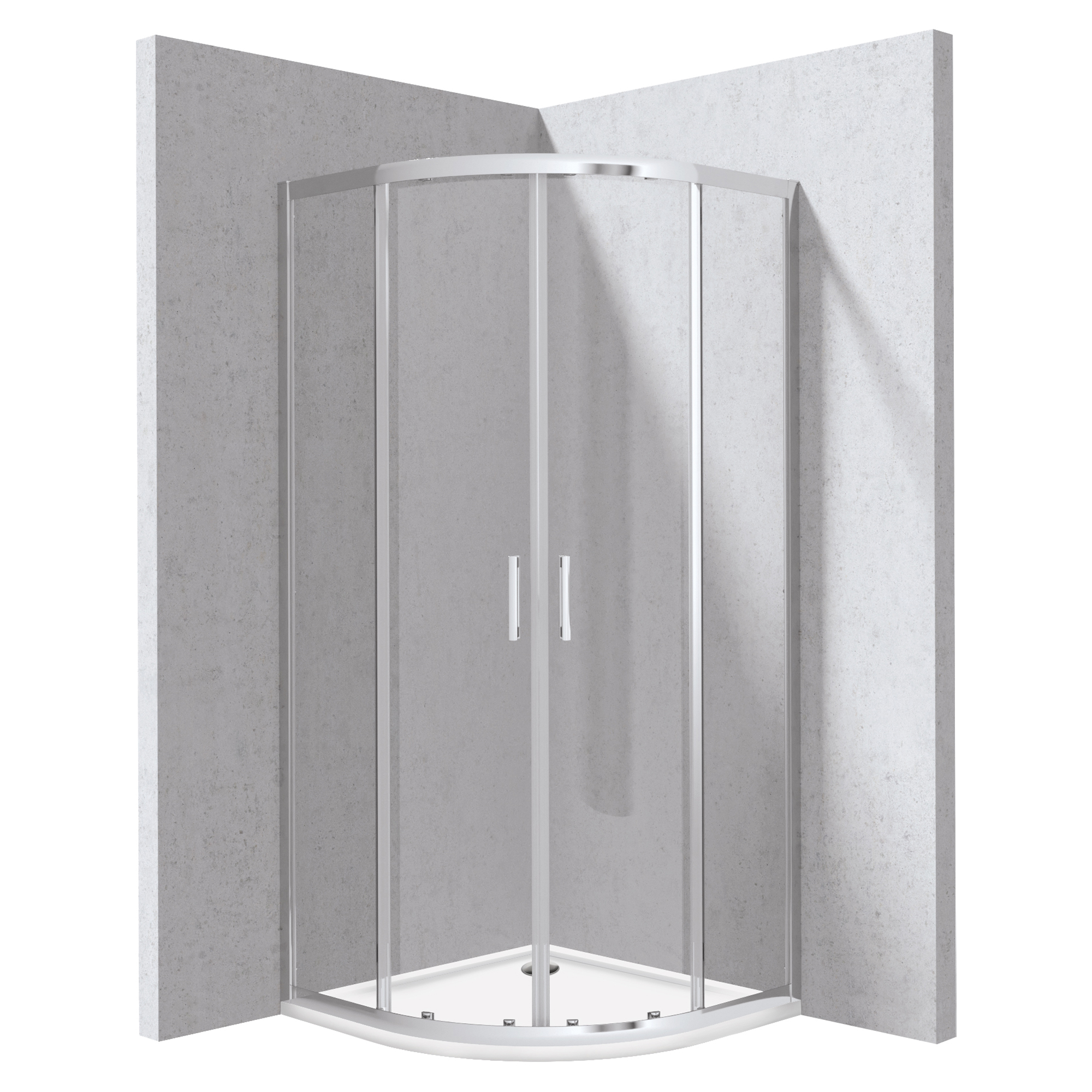 Duschhörn med Duschkar Funkia Evo Rund Krom 80x80 cm