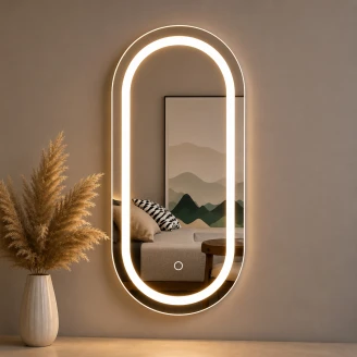Spejl <strong>Vekta</strong>  100x50 cm Hvid med LED-belysning