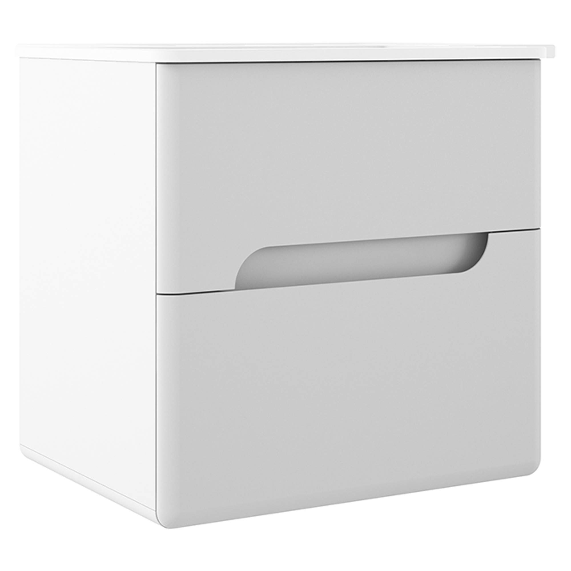 Underskab Rondo Hvid Mat 60 cm med Vask Hvid Blank