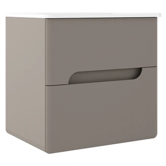 Underskab <strong>Rondo</strong>  Grå Mat 60 cm med Vask Hvid Blank