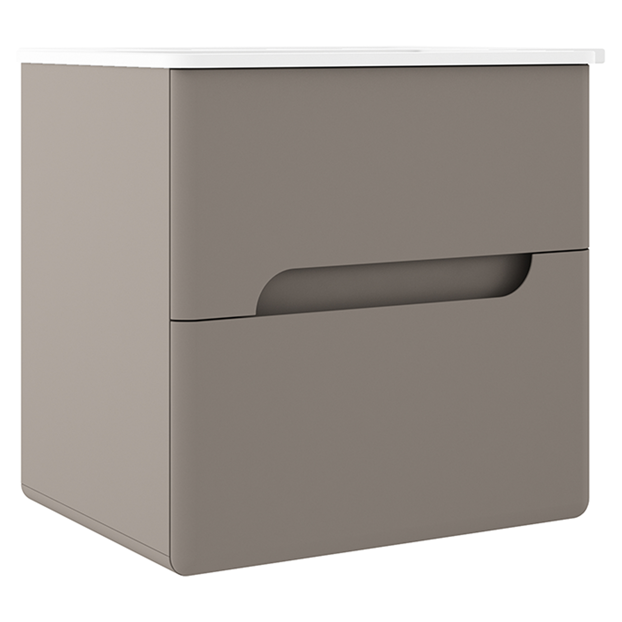 Underskab Rondo Grå Mat 60 cm med Vask Hvid Blank