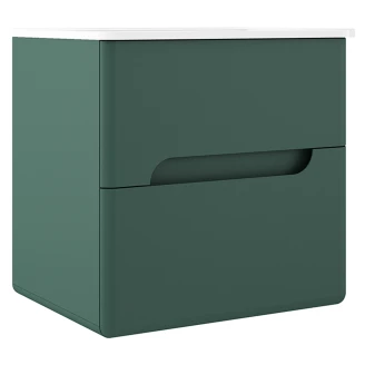 Underskab <strong>Rondo</strong>  Grøn Mat 60 cm med Vask Hvid Blank