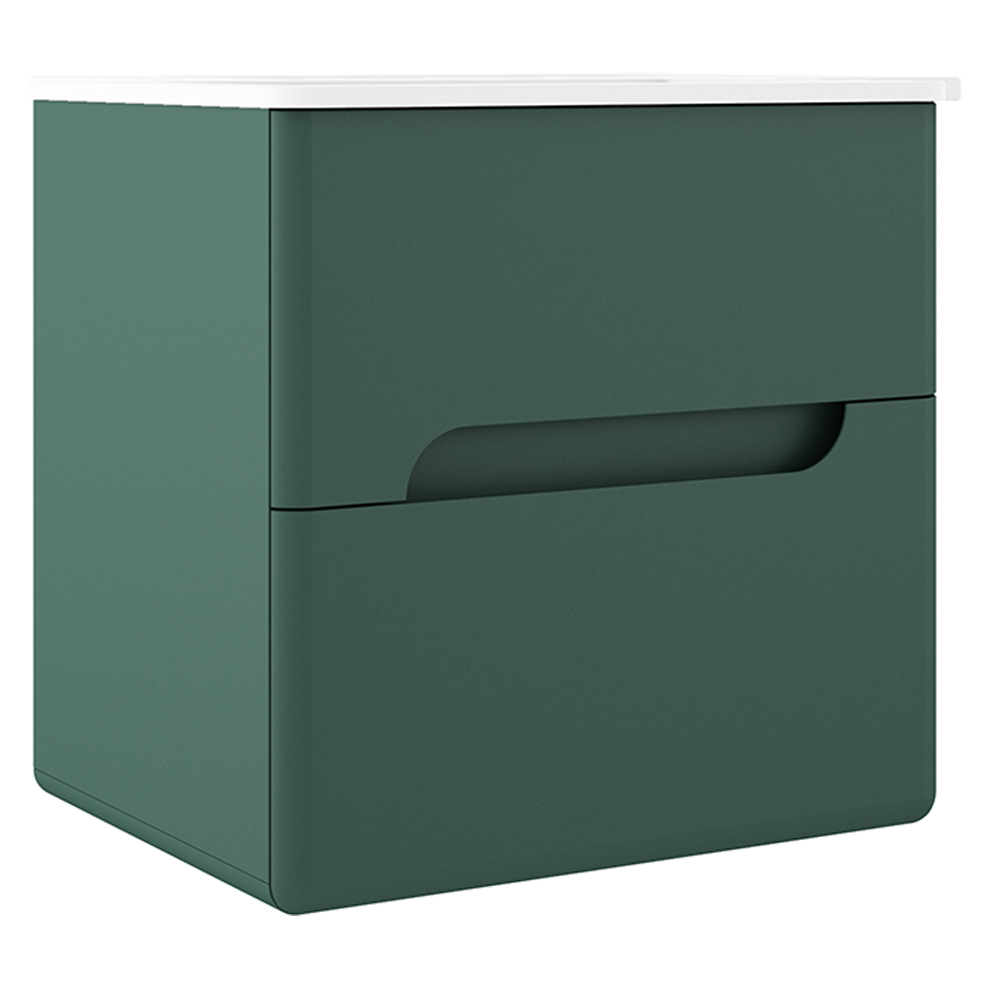 Underskab Rondo Grøn Mat 60 cm med Vask Hvid Blank