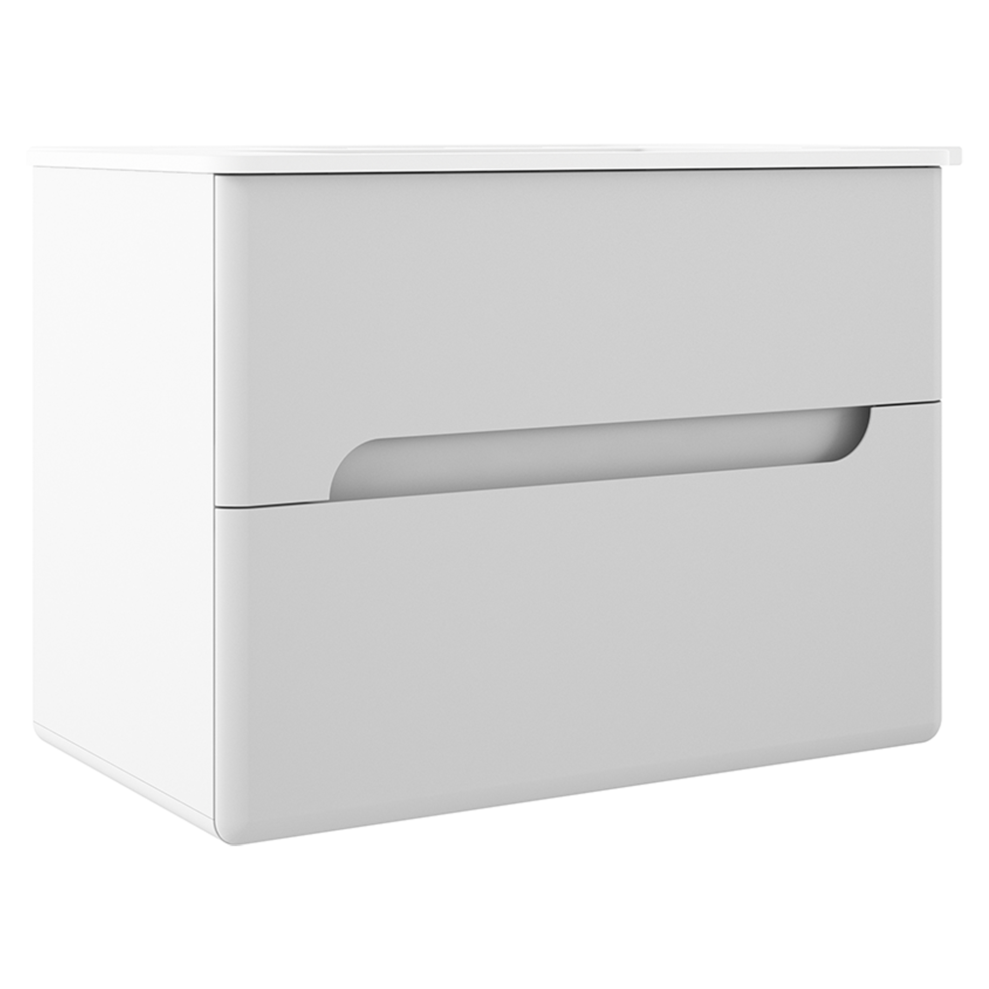 Underskab Rondo Hvid Mat 80 cm med Vask Hvid Blank
