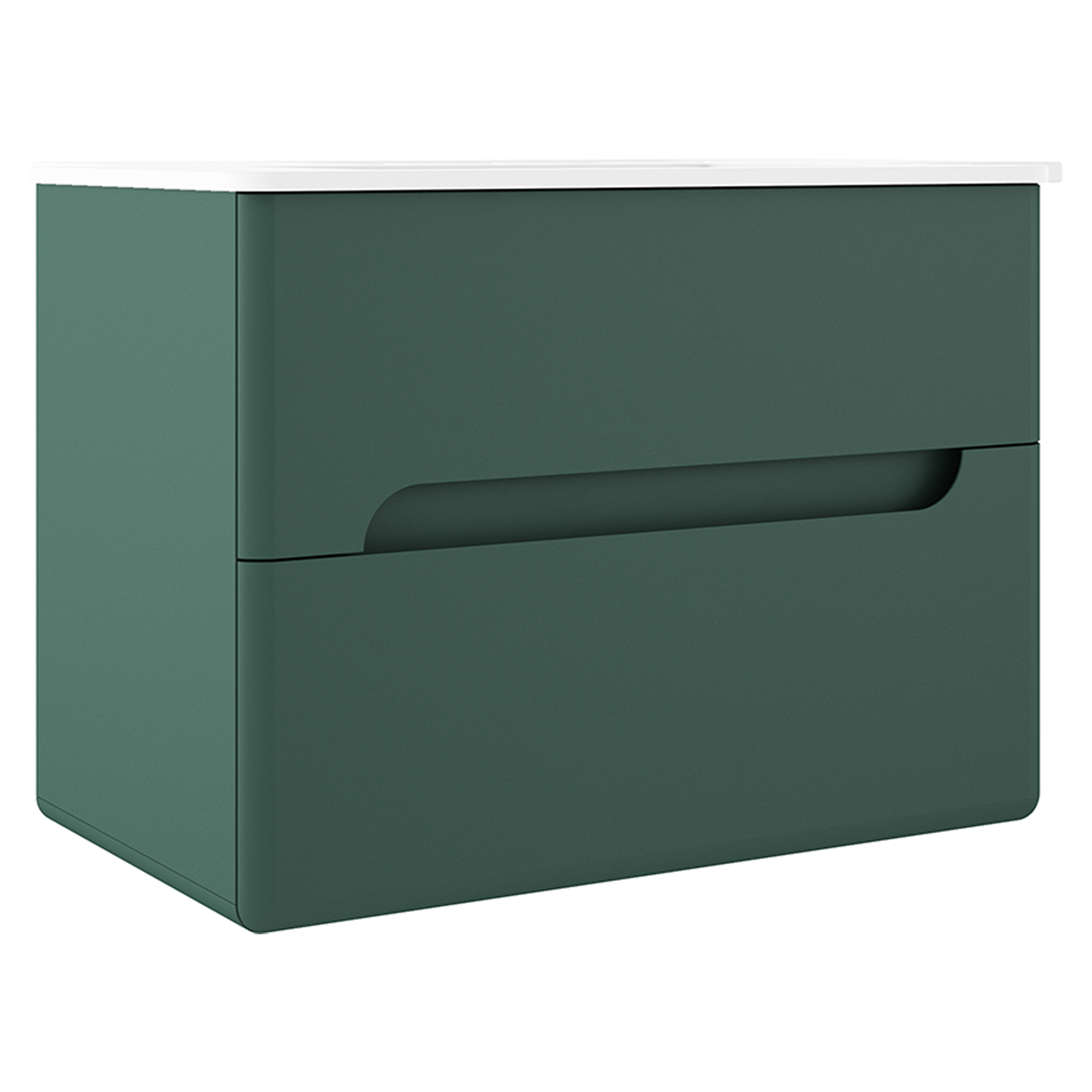 Underskab Rondo Grøn Mat 80 cm med Vask Hvid Blank