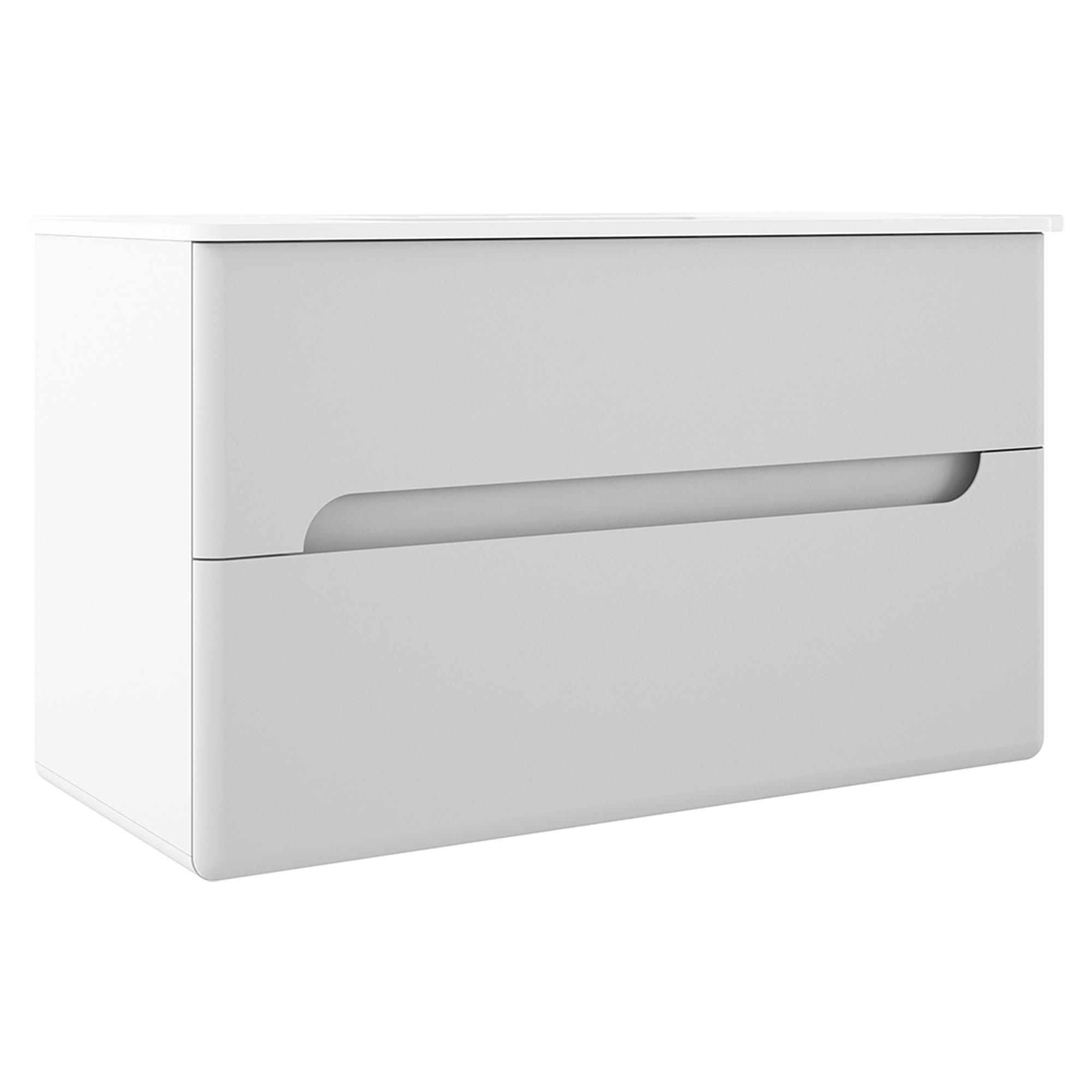 Underskab Rondo Hvid Mat 100 cm med Vask Hvid Blank