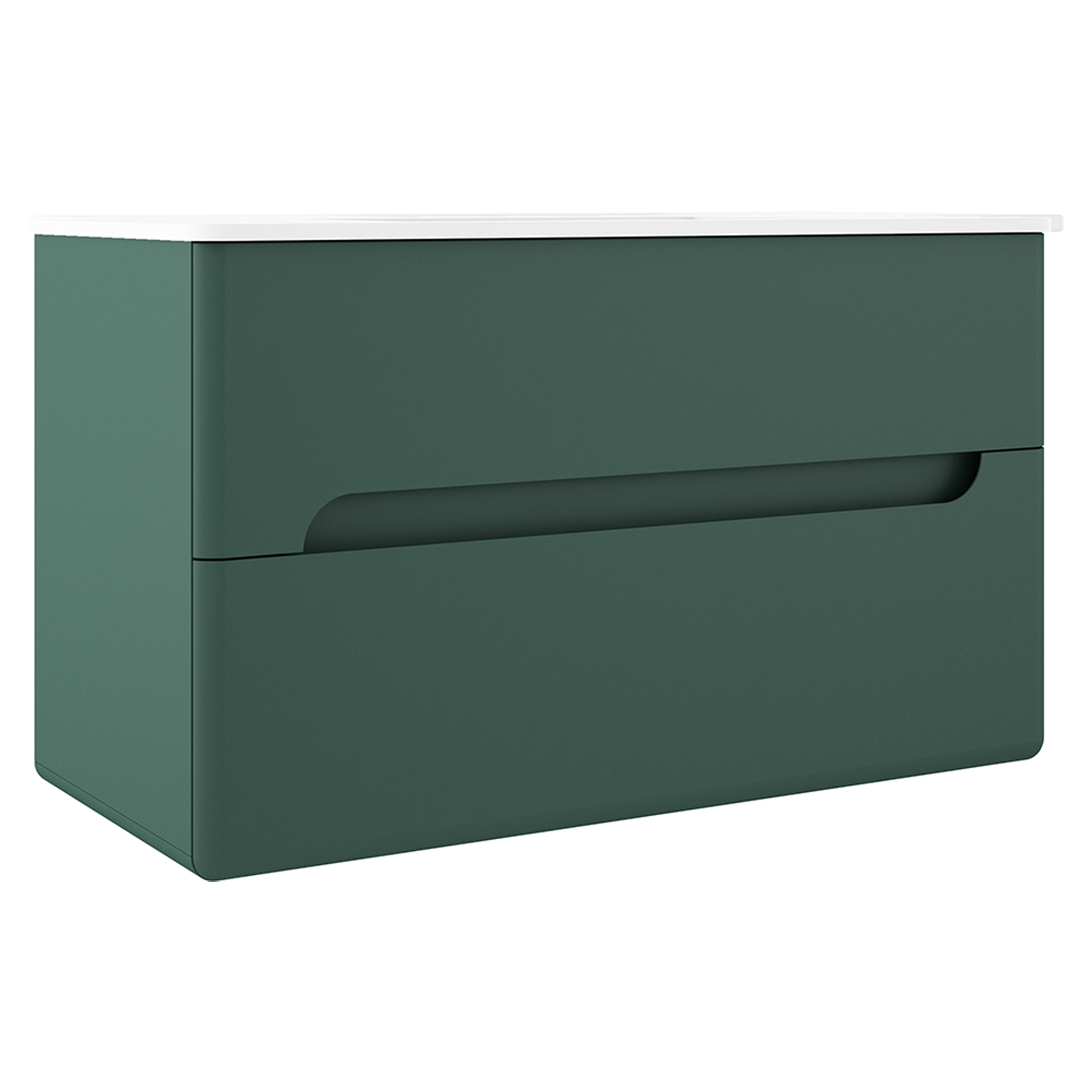 Underskab Rondo Grøn Mat 100 cm med Vask Hvid Blank