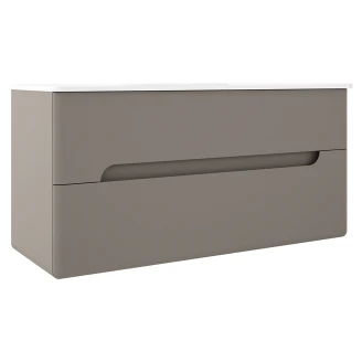 Underskab <strong>Rondo</strong>  Grå Mat 120 cm med Vask Hvid Blank