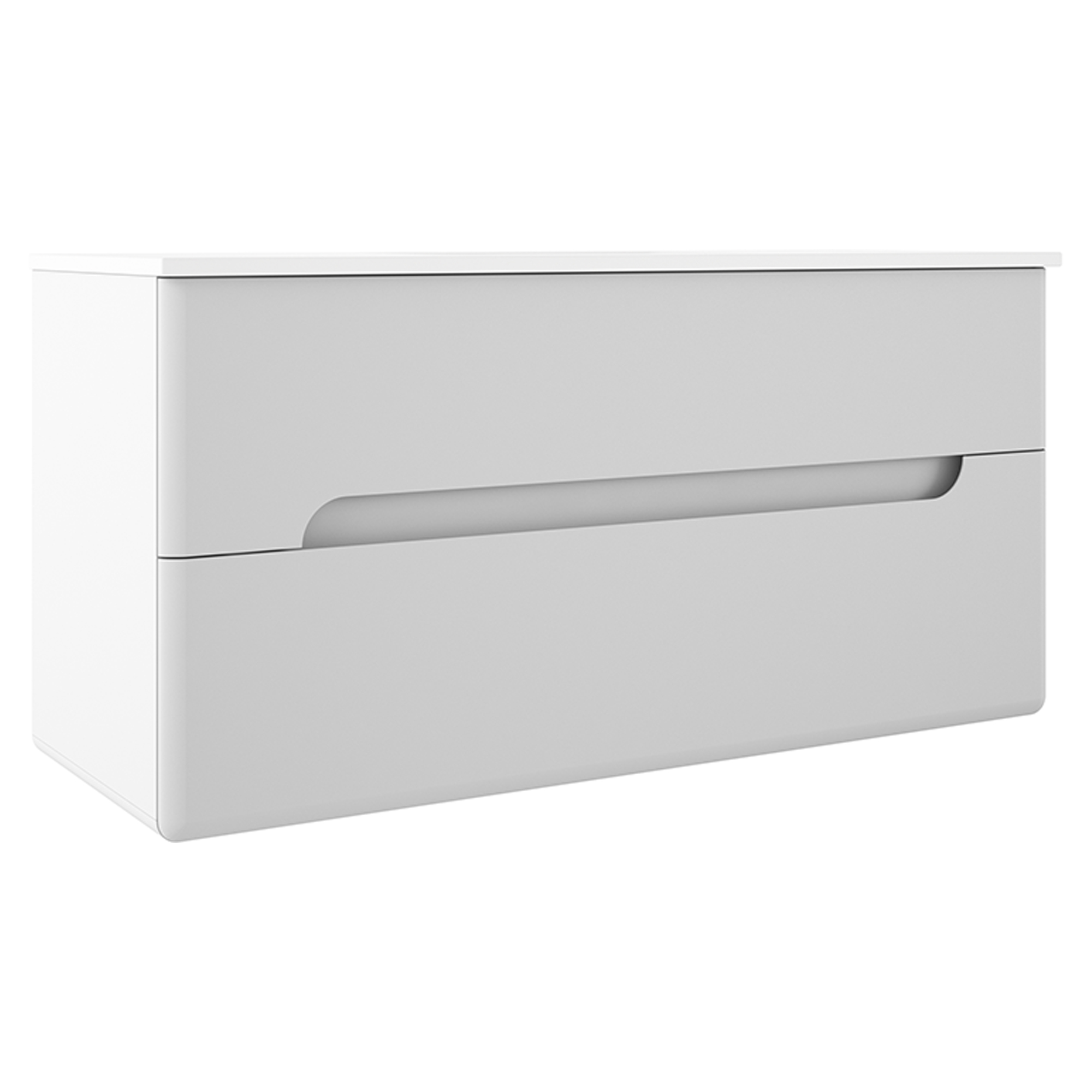 Dobbelt Underskab Rondo Hvid Mat 120 cm med Vask Hvid Blank