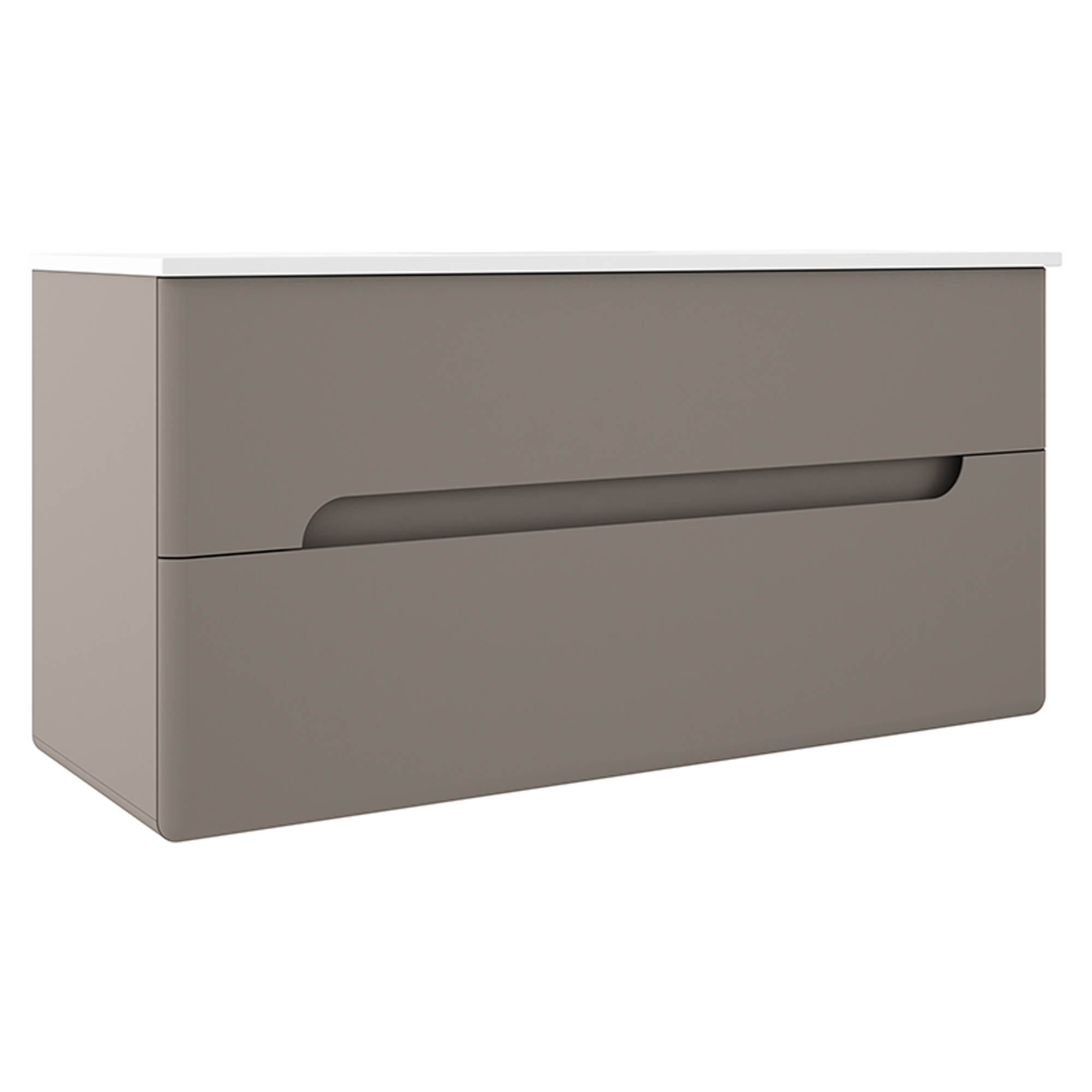 Dobbelt Underskab Rondo Grå Mat 120 cm med Vask Hvid Blank