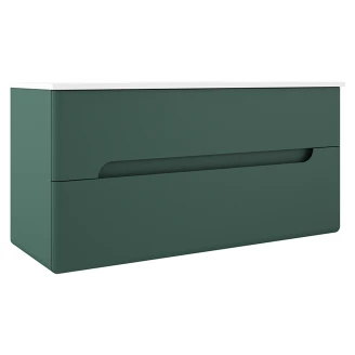Dobbelt Underskab <strong>Rondo</strong>  Grøn Mat 120 cm med Vask Hvid Blank