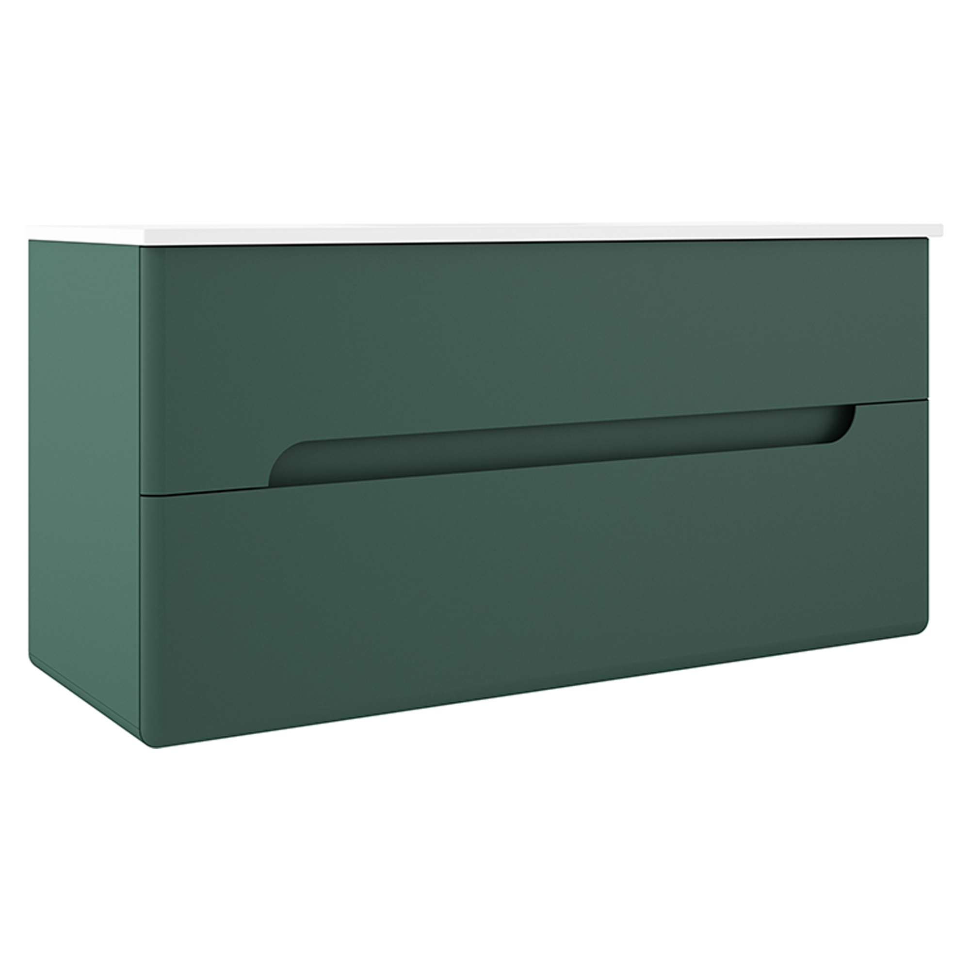 Dobbelt Underskab Rondo Grøn Mat 120 cm med Vask Hvid Blank