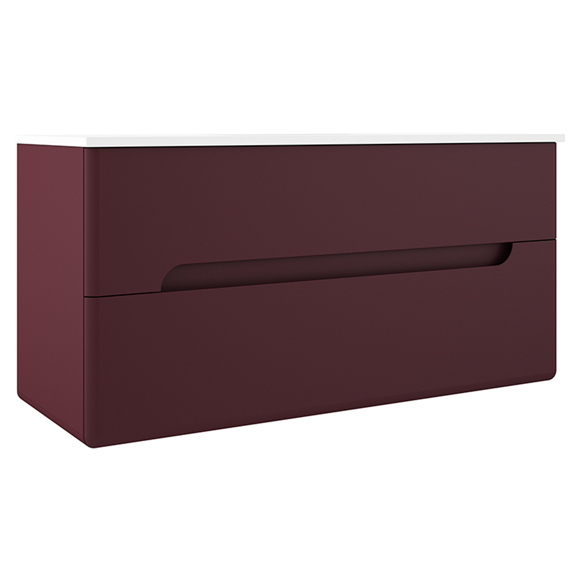 Dobbelt Underskab Rondo Rød Mat 120 cm med Vask Hvid Blank
