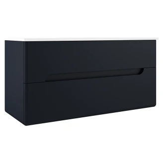 Dobbelt Underskab <strong>Rondo</strong>  Mørkeblå Mat 120 cm med Vask Hvid Blank