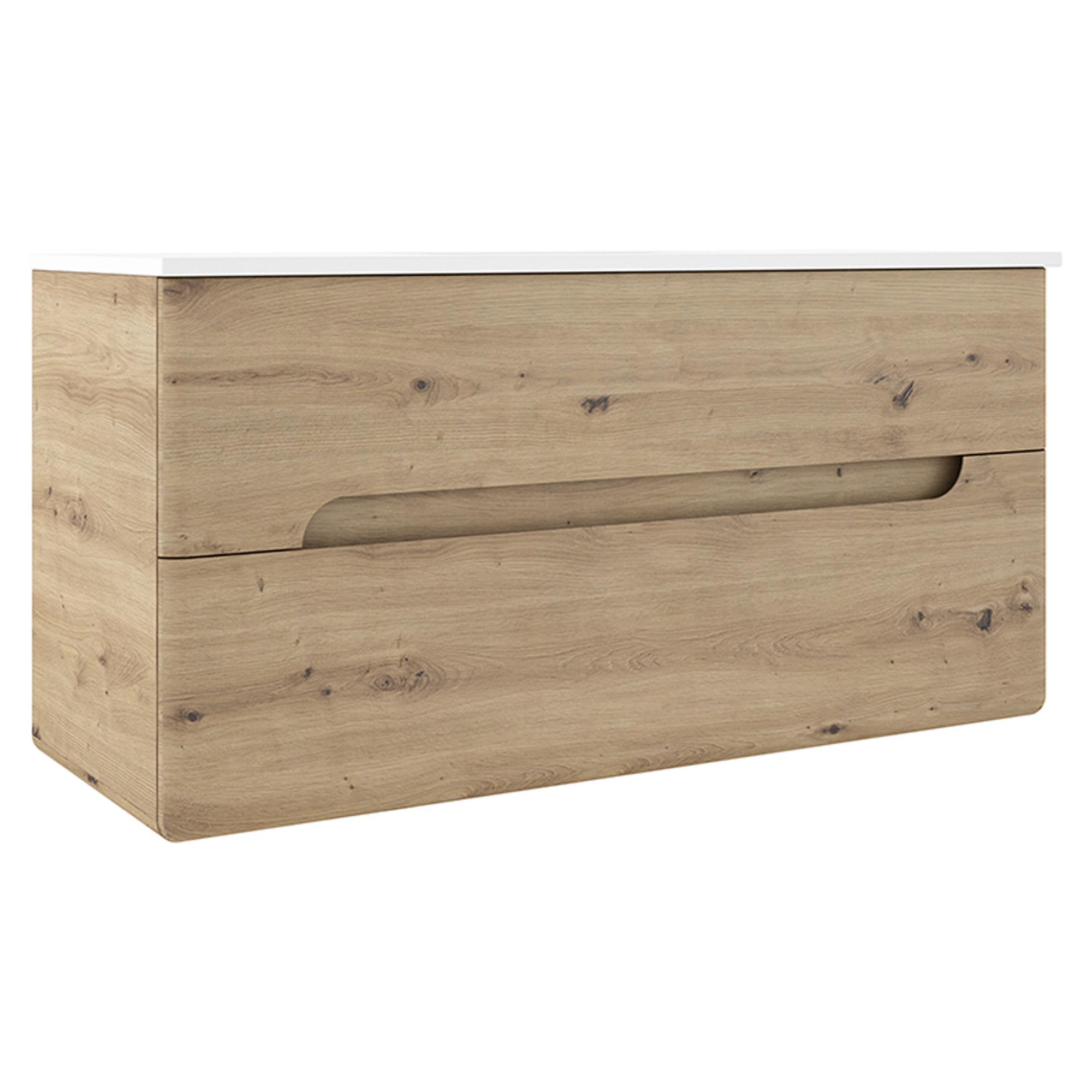 Dobbelt Underskab Rondo Eg Mat 120 cm med Vask Hvid Blank