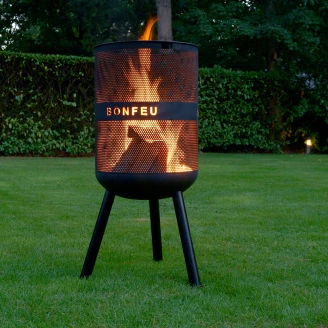 BonFeu Sæt med Ildsted BonVes 45 Sort, Plancha & Grillspade